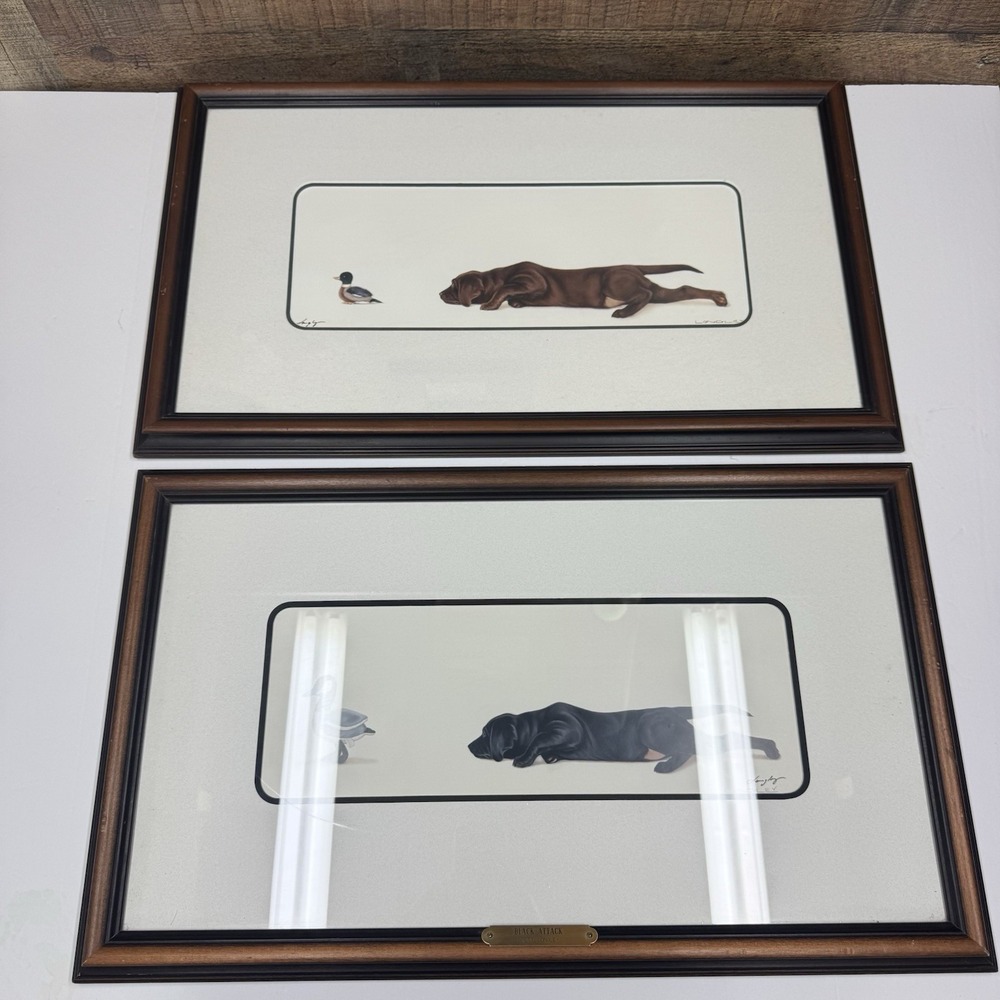 Brett Longley Signed Limited Edition "Black Attack" & "Quack Attack" Labs w/COA